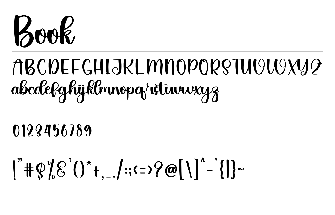 Book Font preview