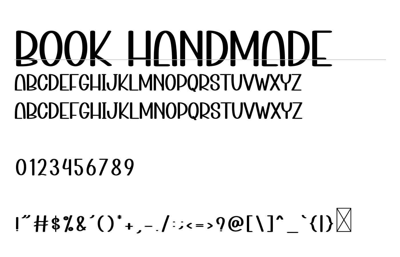 Book Handmade Font preview