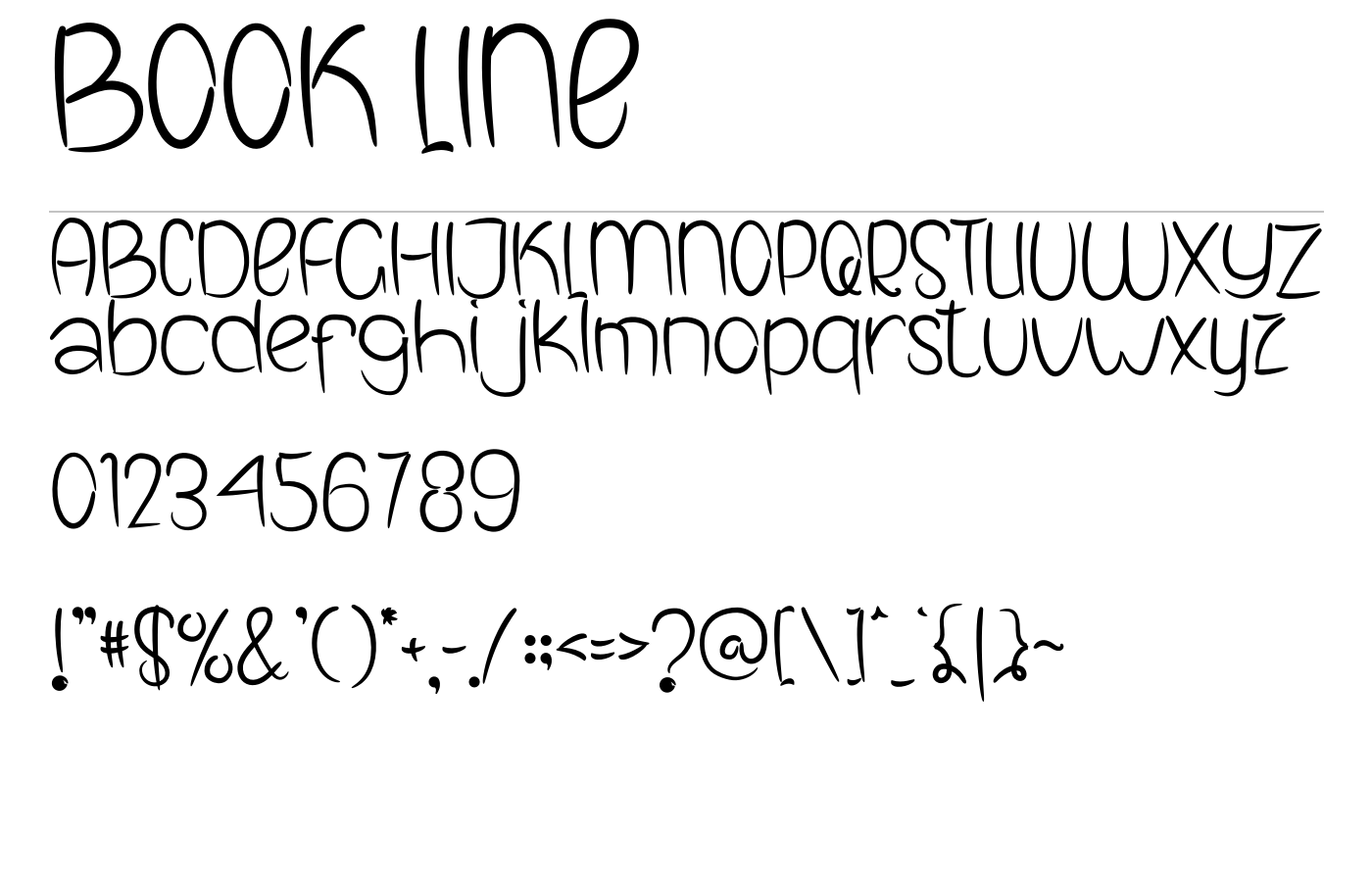 BOOK LINE Font preview