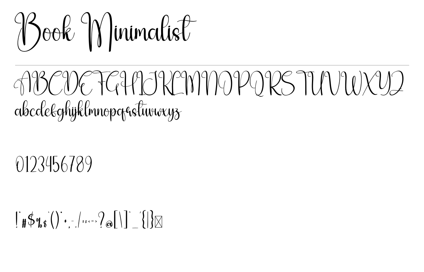 Book Minimalist Font preview