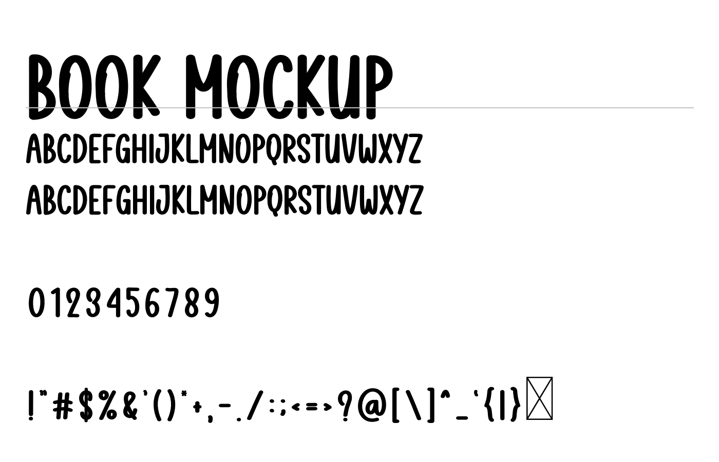 Book Mockup Font preview