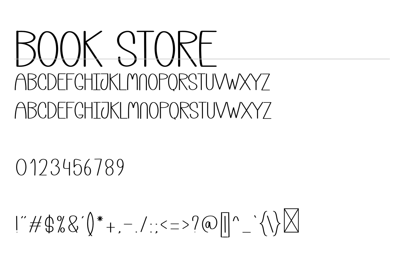 Book Store Font preview