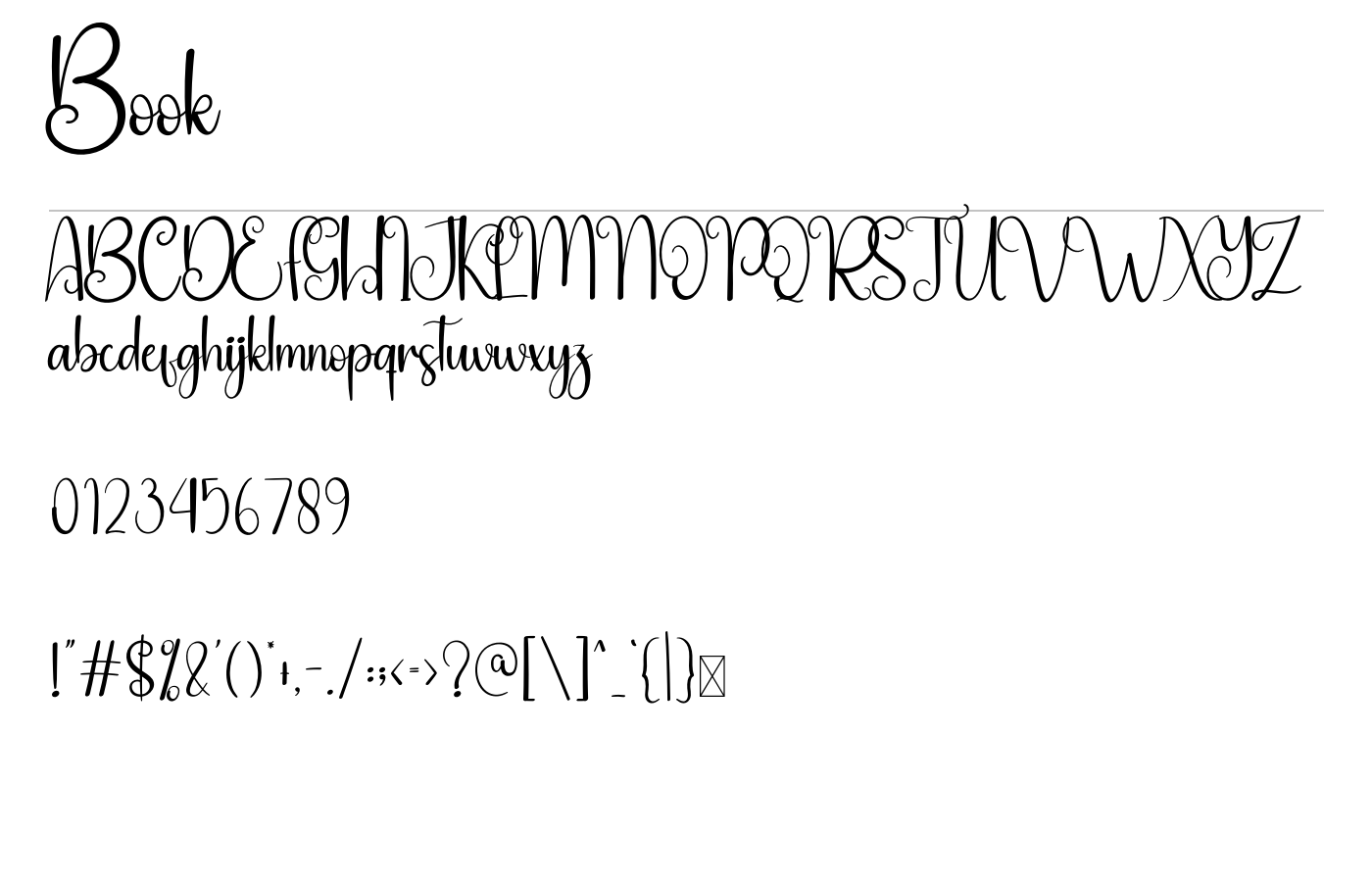 Book Font preview
