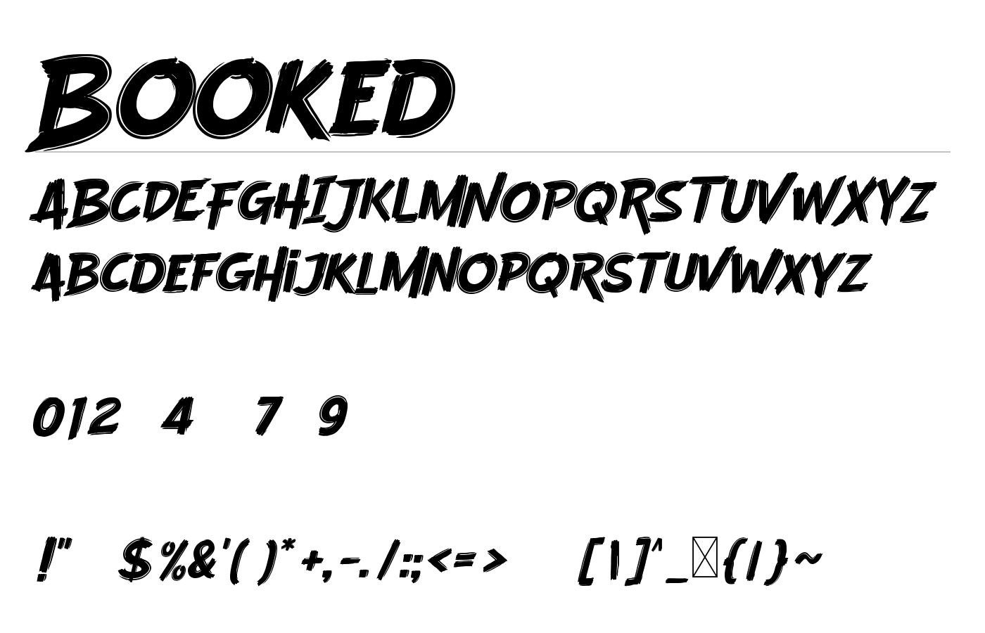 Booked Font preview