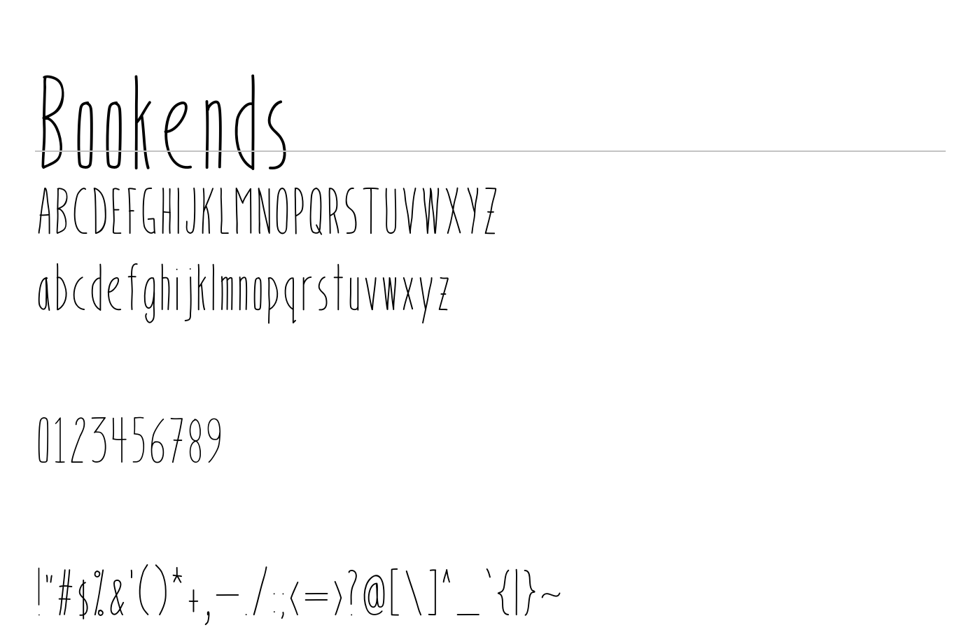 Bookends Font preview