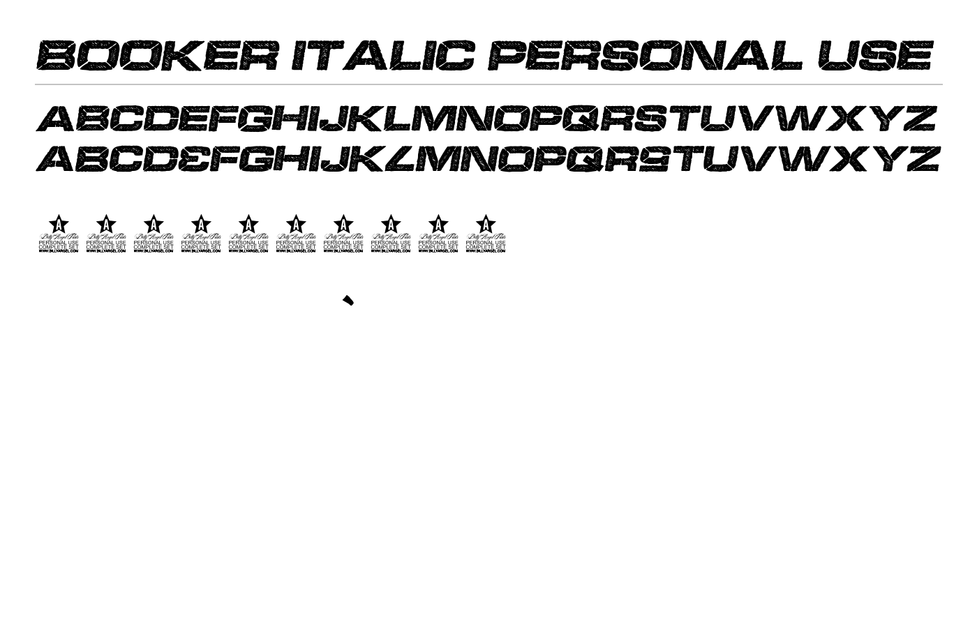 BOOKER ITALIC PERSONAL USE Font preview