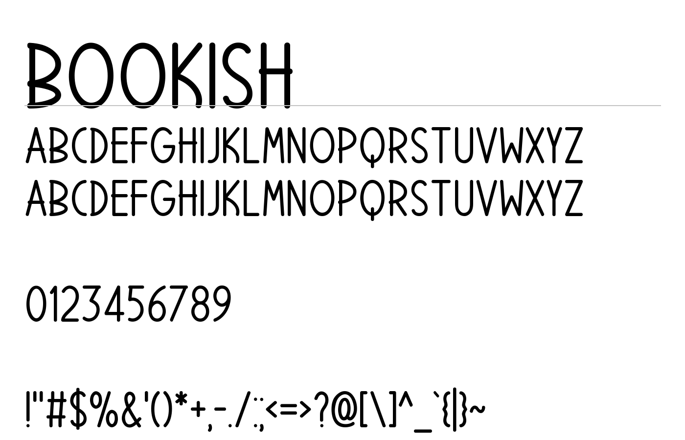 Bookish Font preview