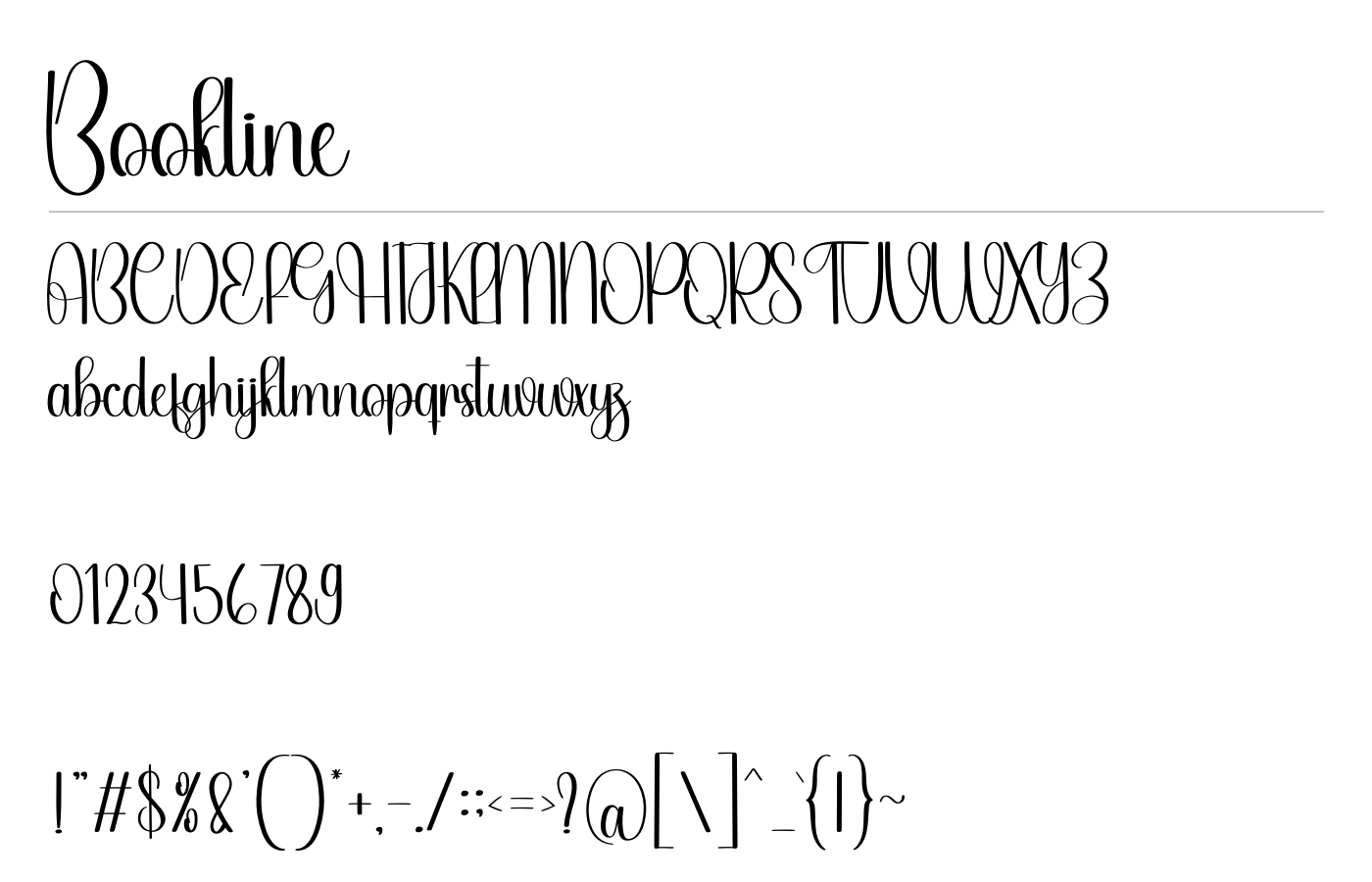 Bookline Font preview