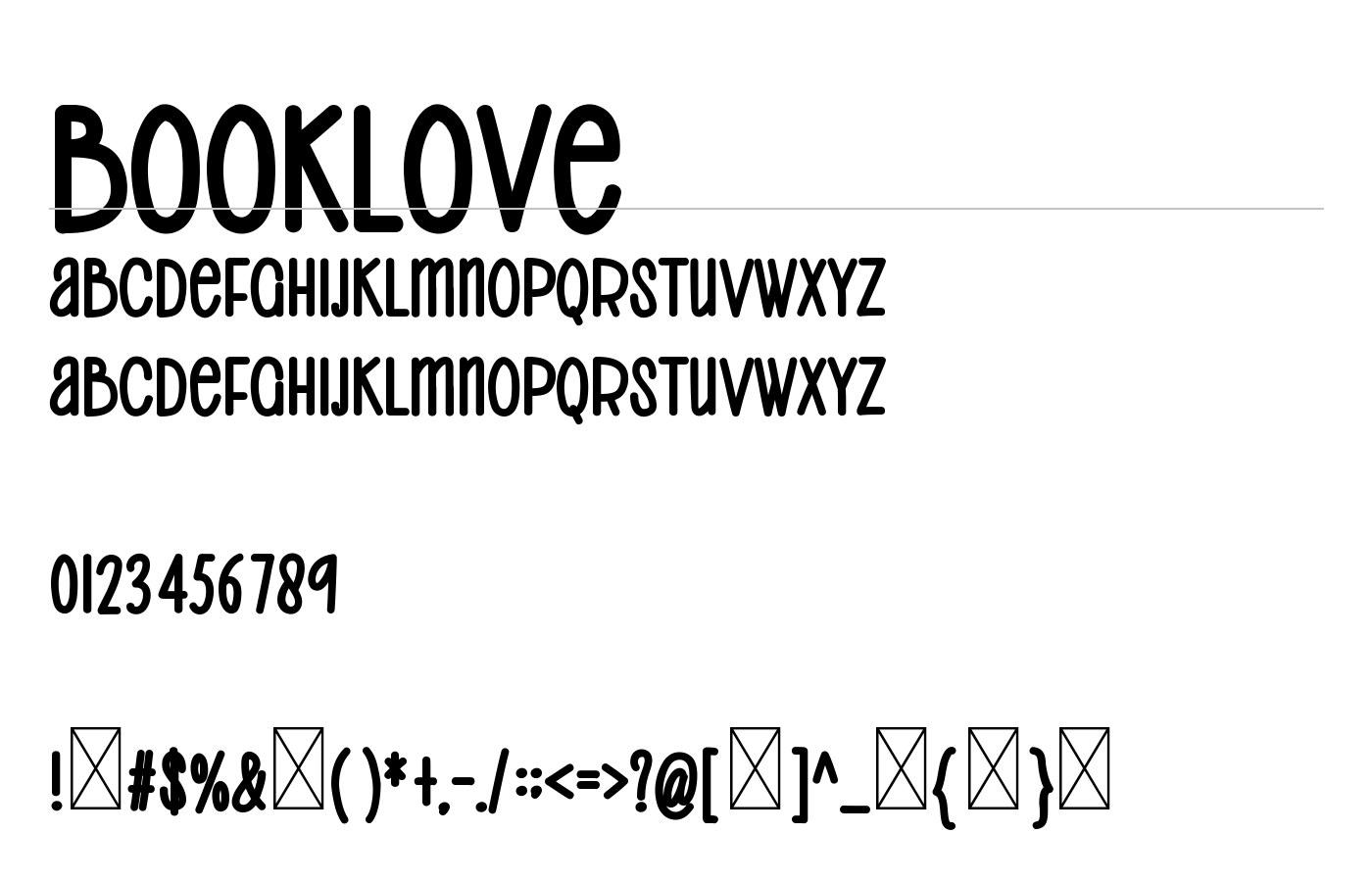 Booklove Font preview