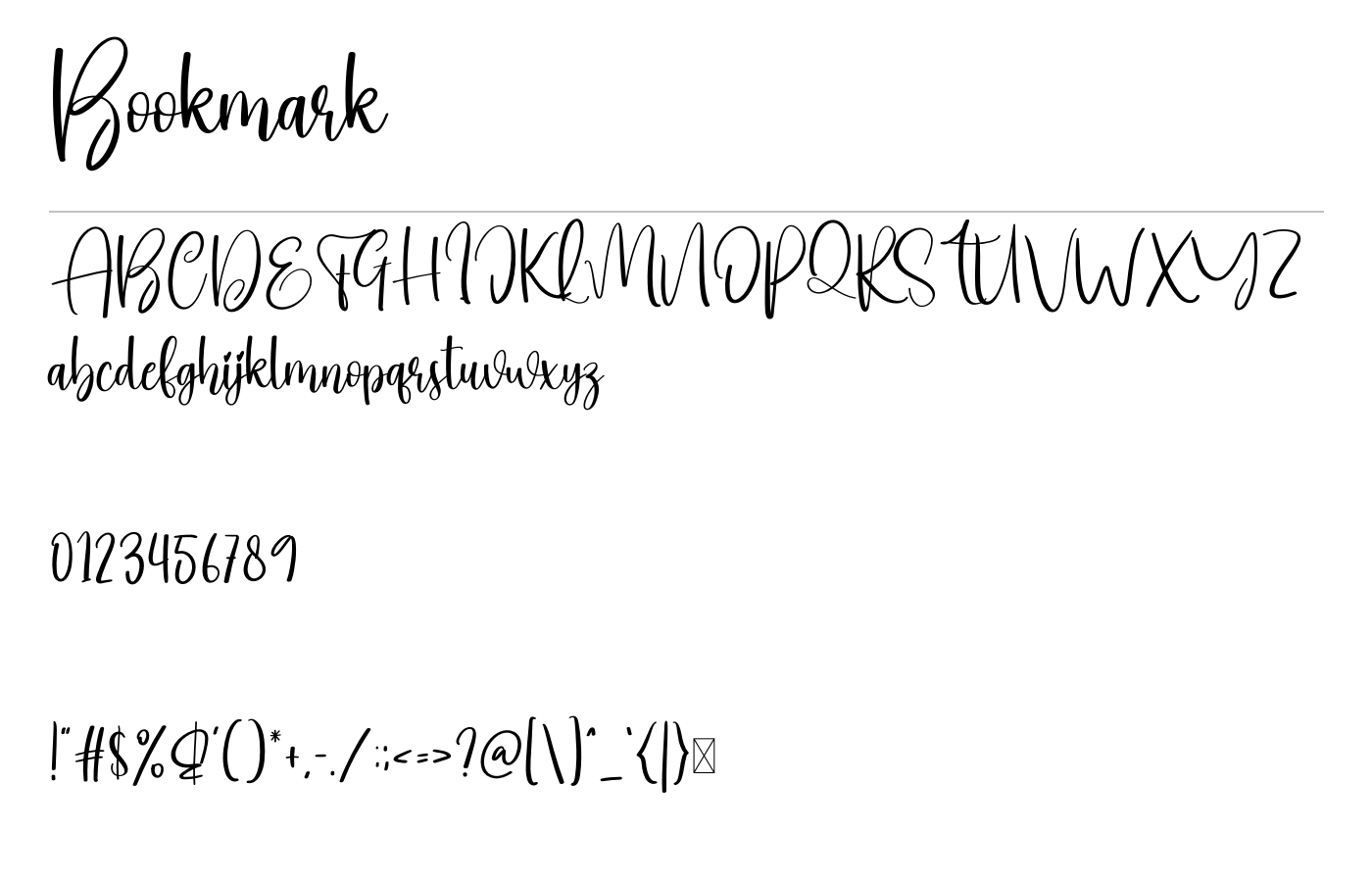 Bookmark Font preview