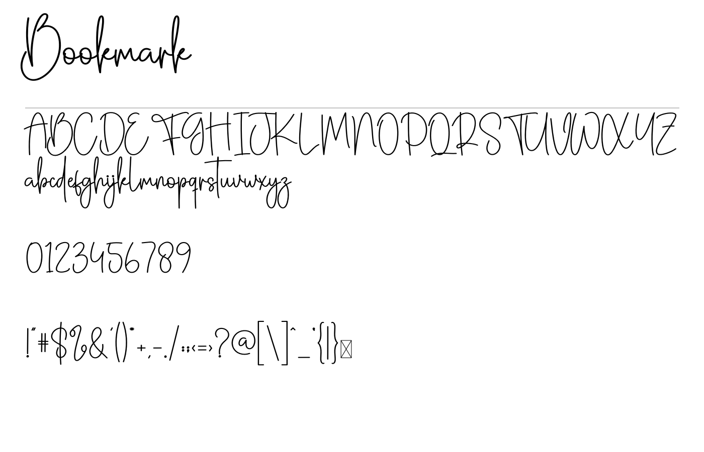 Bookmark Font preview