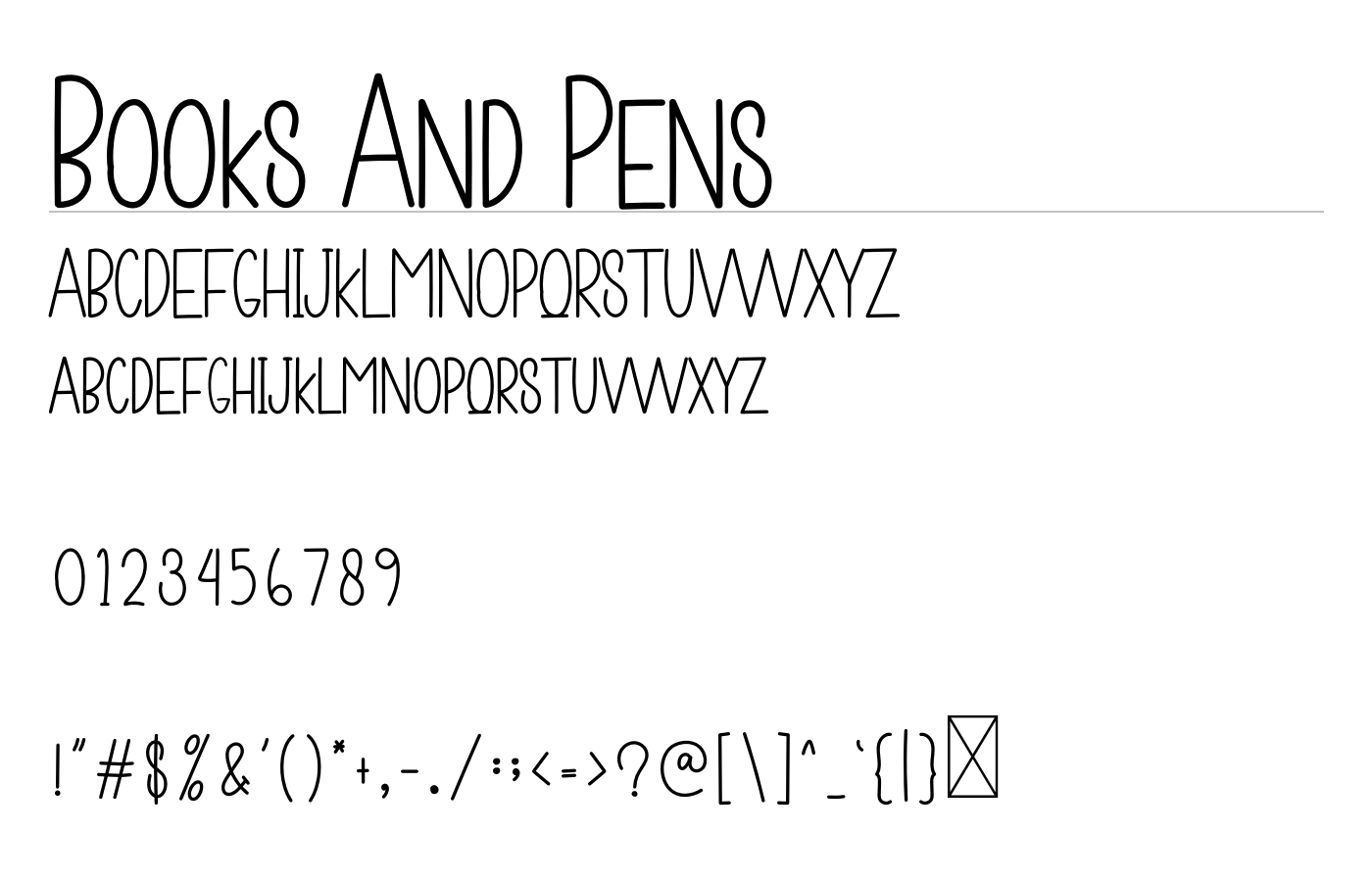 Books And Pens Font preview