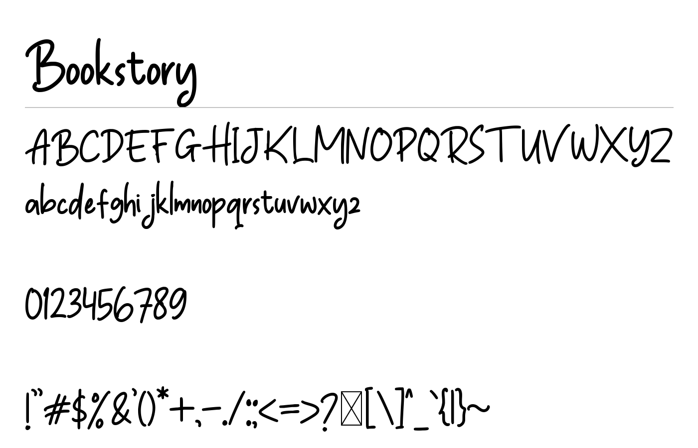 Bookstory Font preview