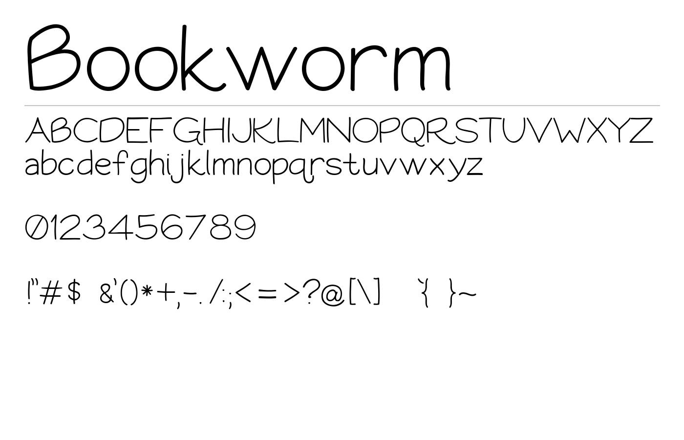 Bookworm Font preview