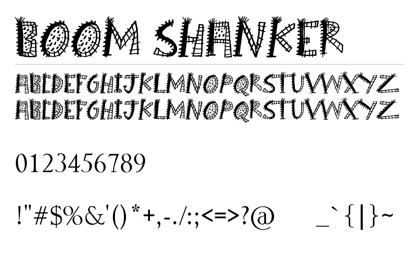 Boom Shanker Font preview