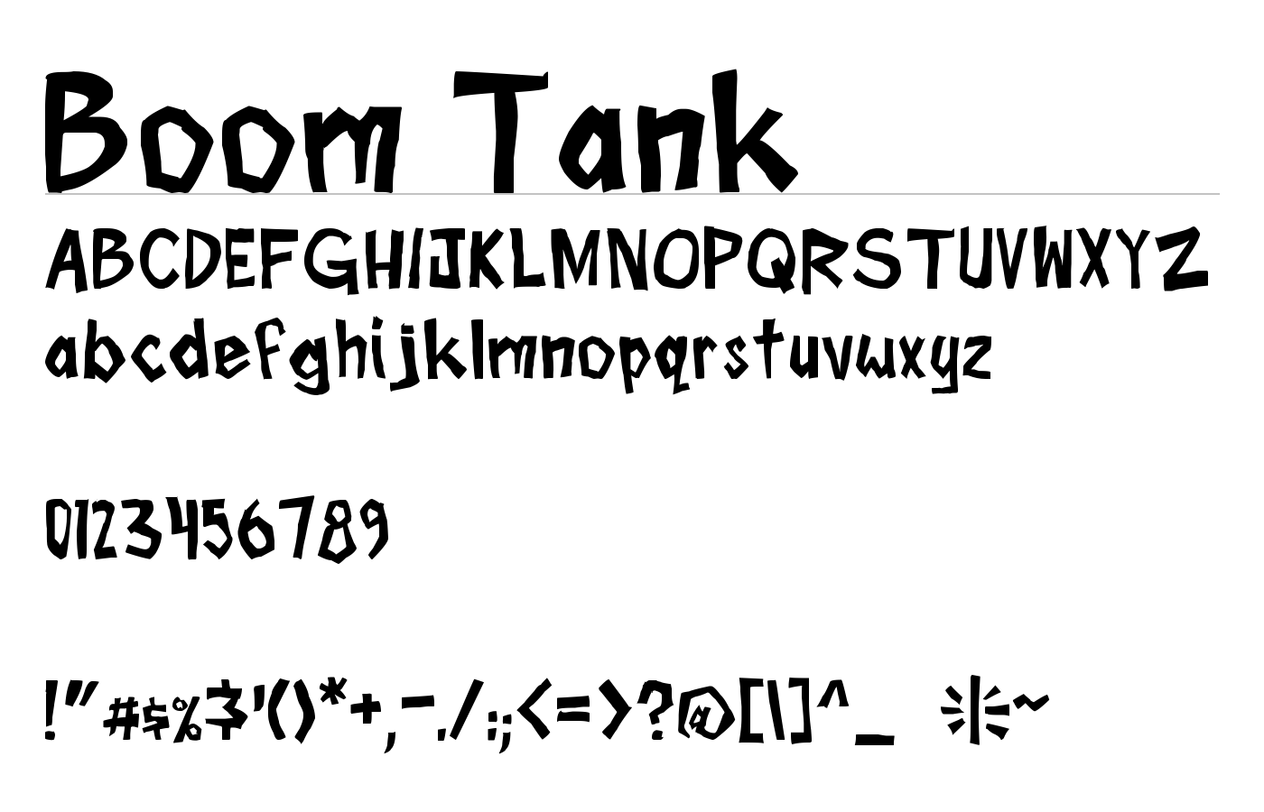 Boom Tank Font preview