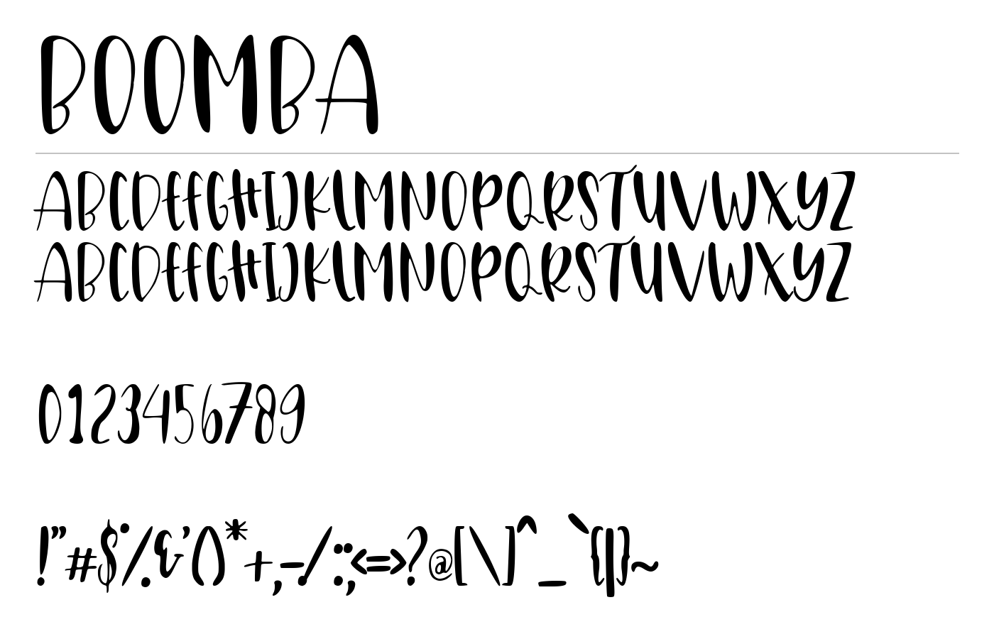 Boomba Font preview