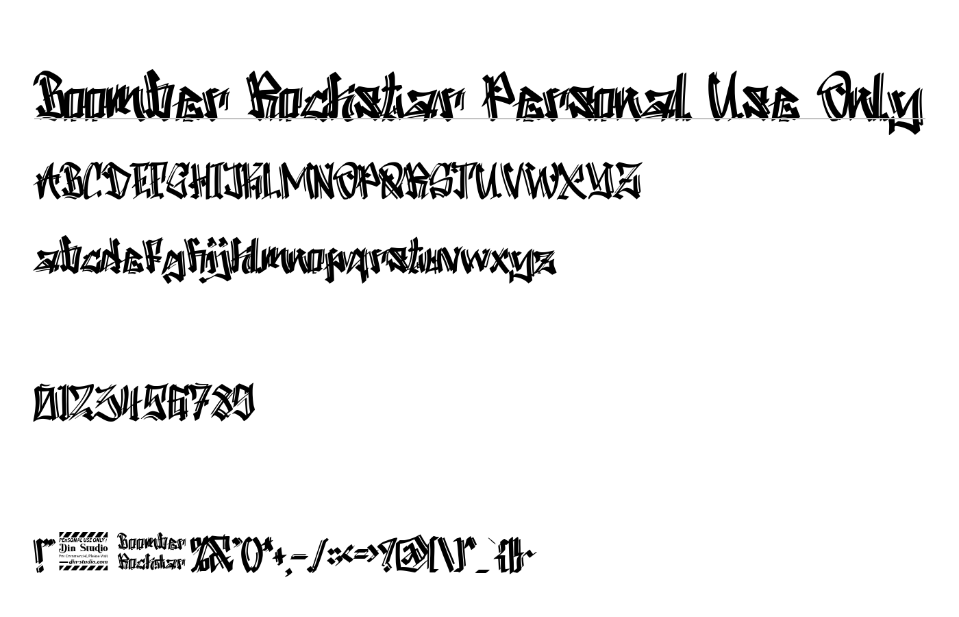 Boomber Rockstar Personal Use Font preview