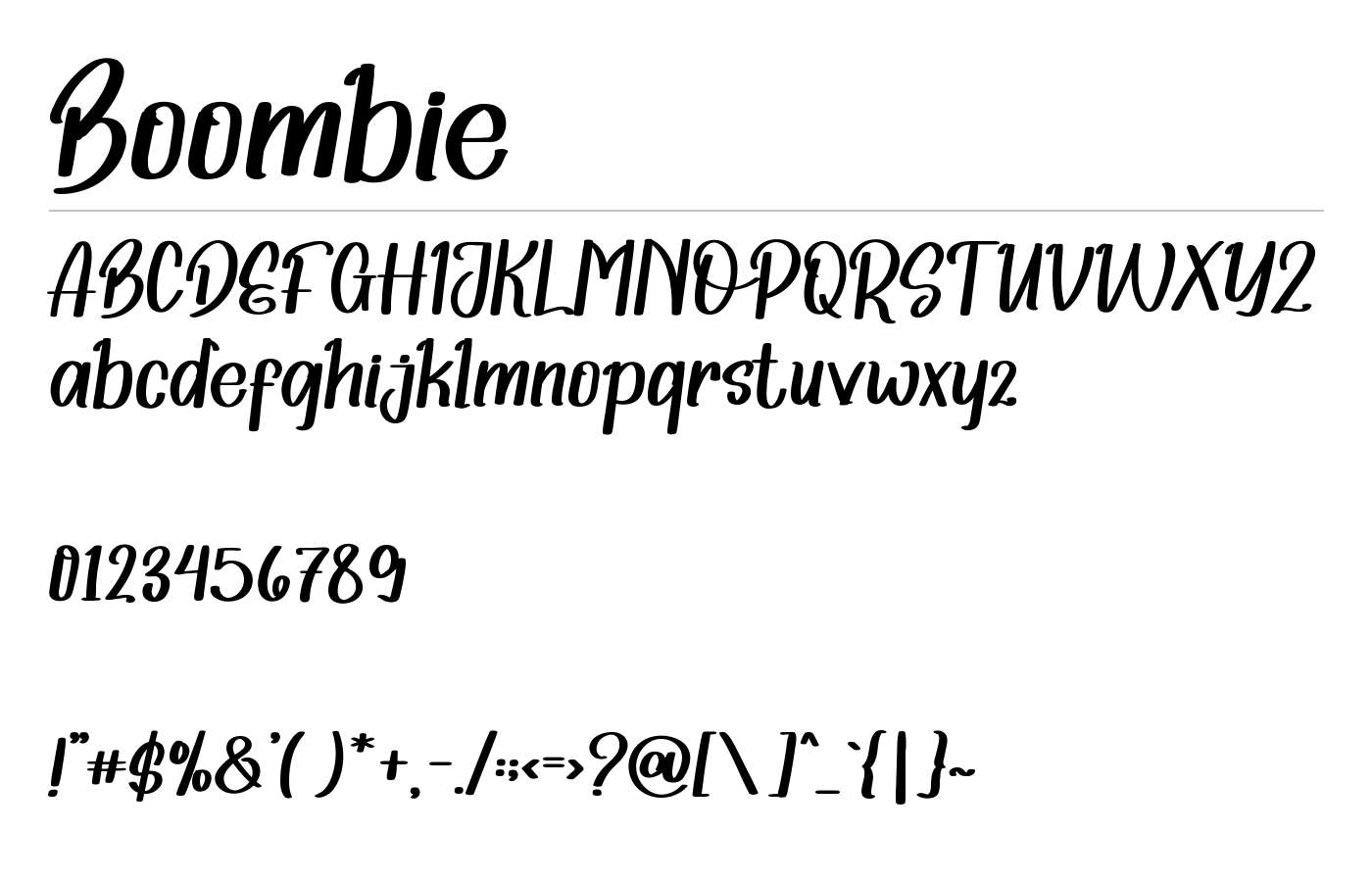 Boombie Font preview