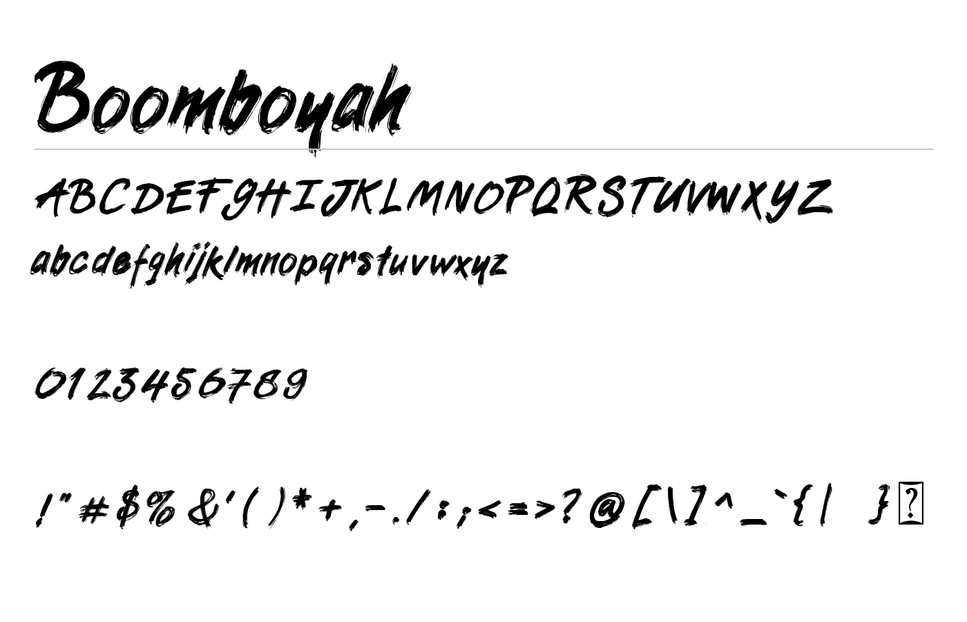 Boomboyah Font preview