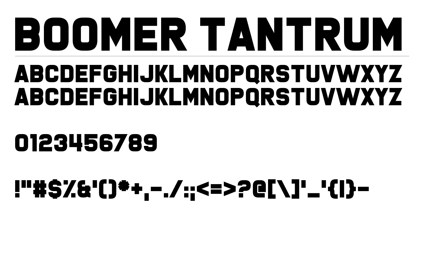Boomer Tantrum Font preview