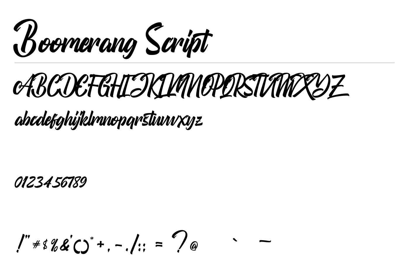 Boomerang Script Font preview