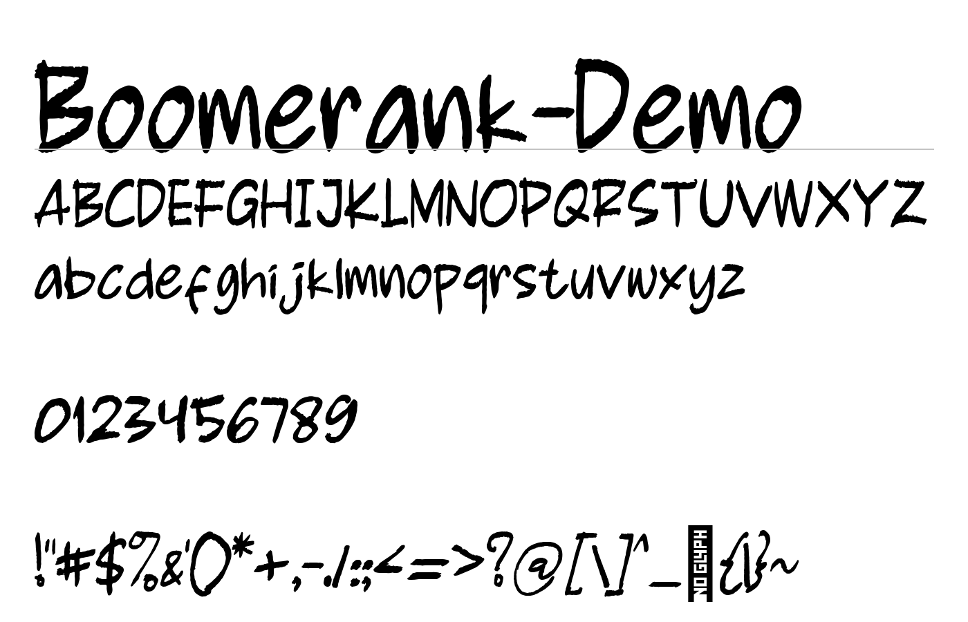 Boomerank-Demo Font preview