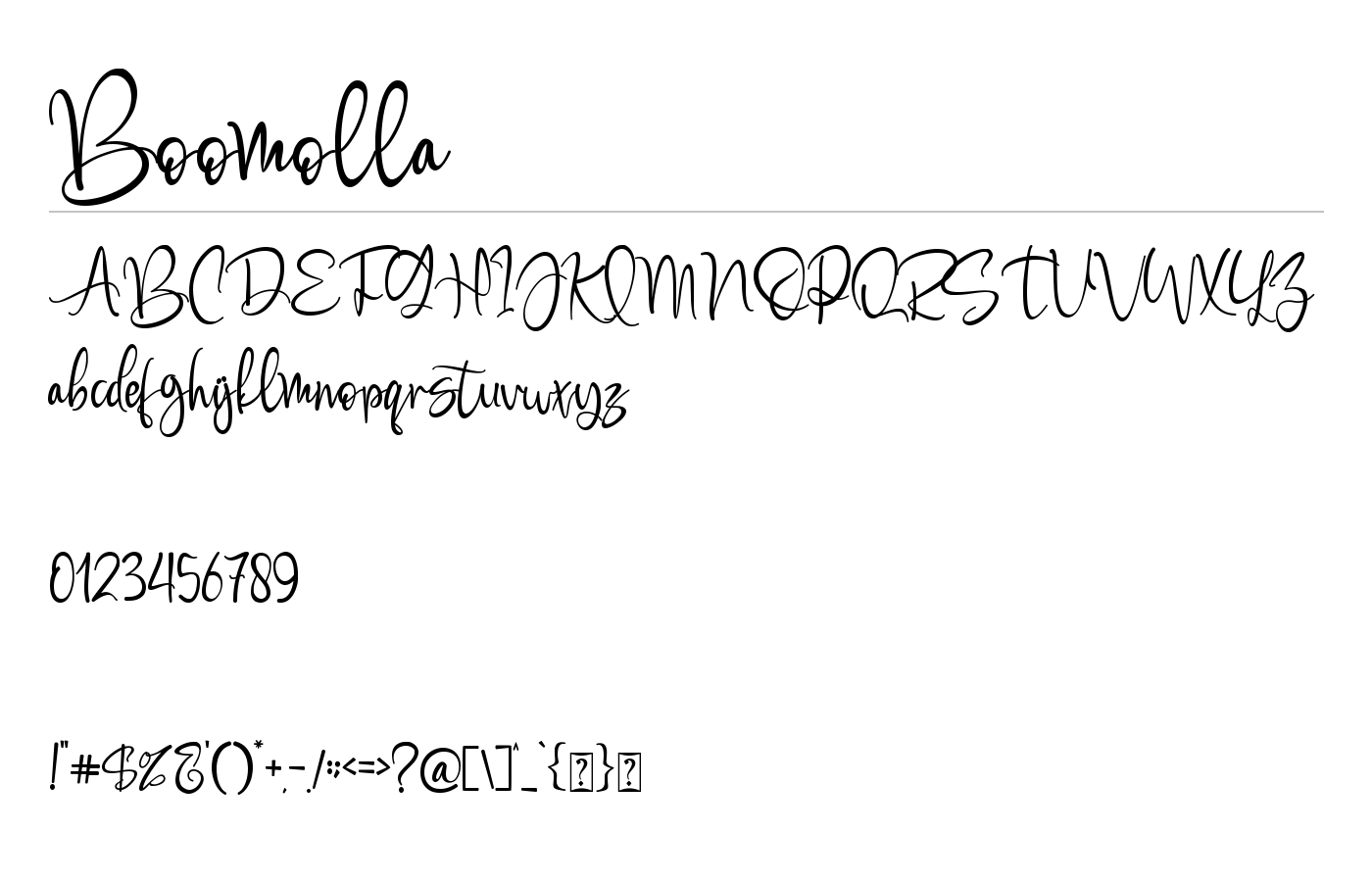 Boomolla Font preview