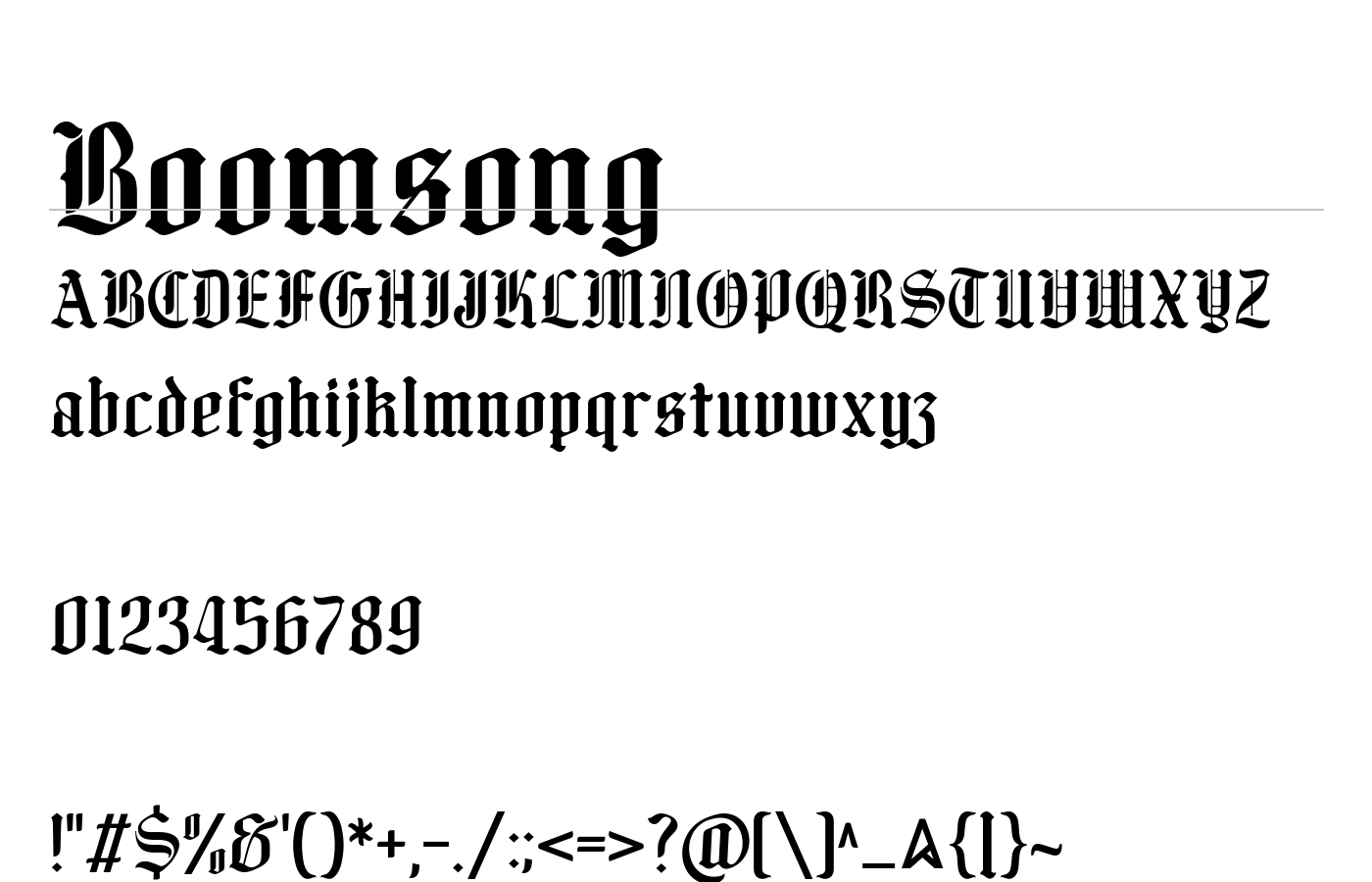 Boomsong Font preview