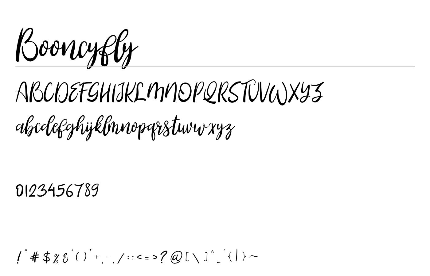 Booncyfly Font preview