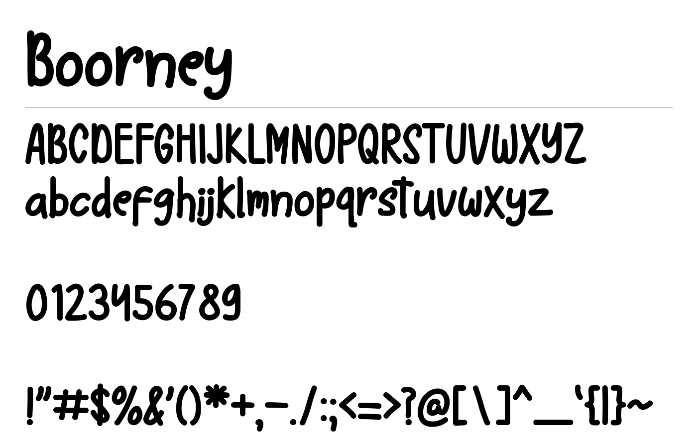 Boorney Font preview