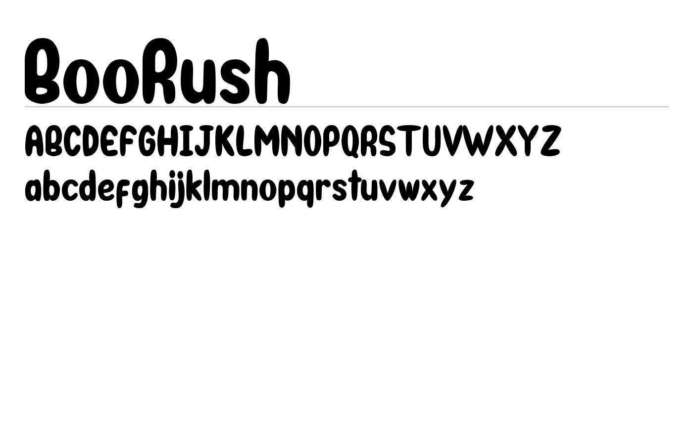 BooRush Font preview