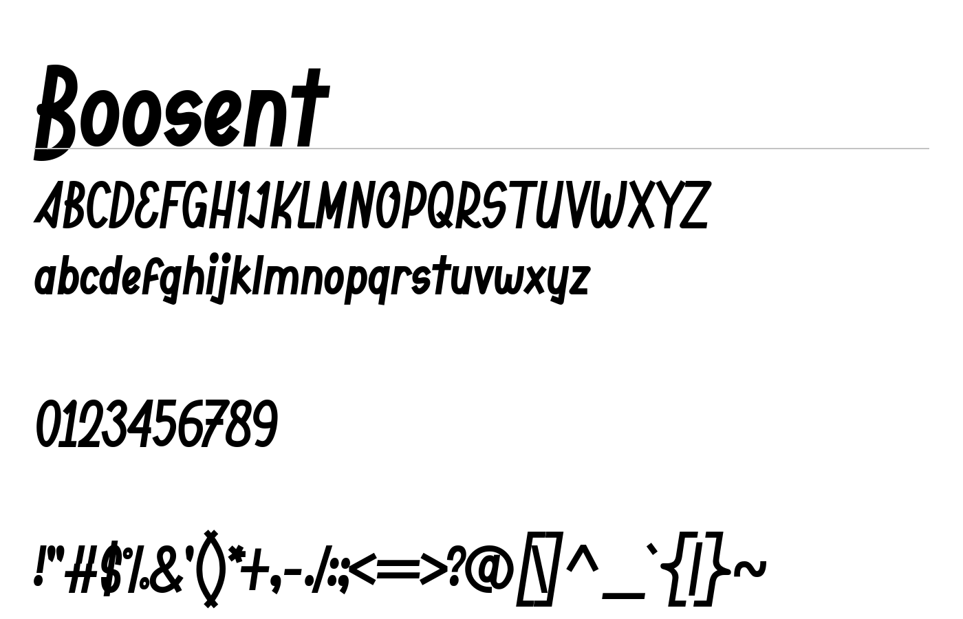 Boosent Font preview