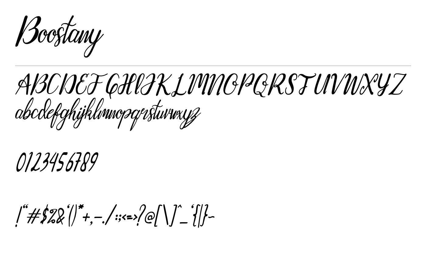 Boostany Font preview