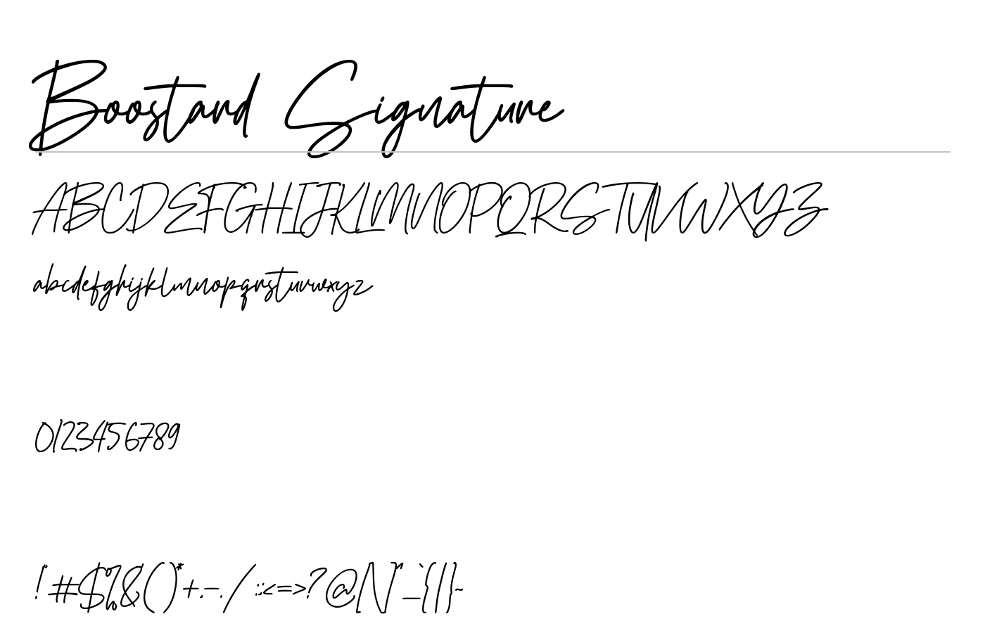 Boostard Signature Font preview