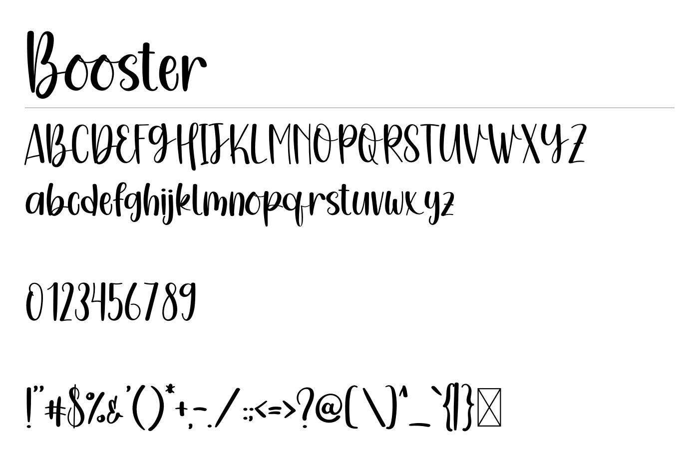Booster Font preview