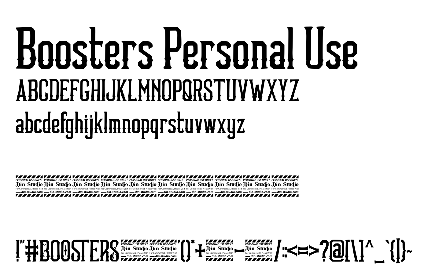 Boosters Personal Use Font preview