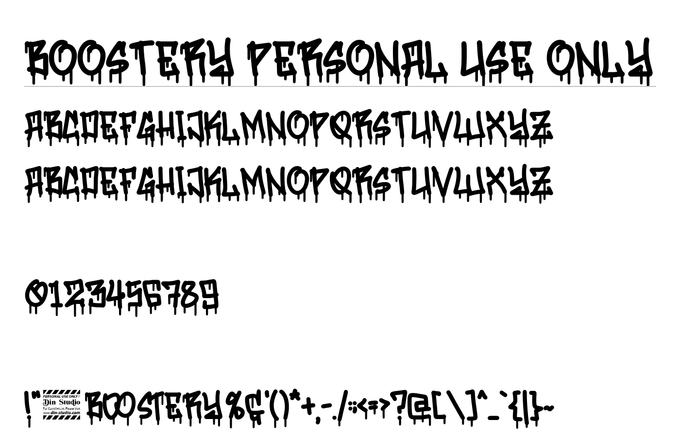 Boostery Personal Use Only Font preview