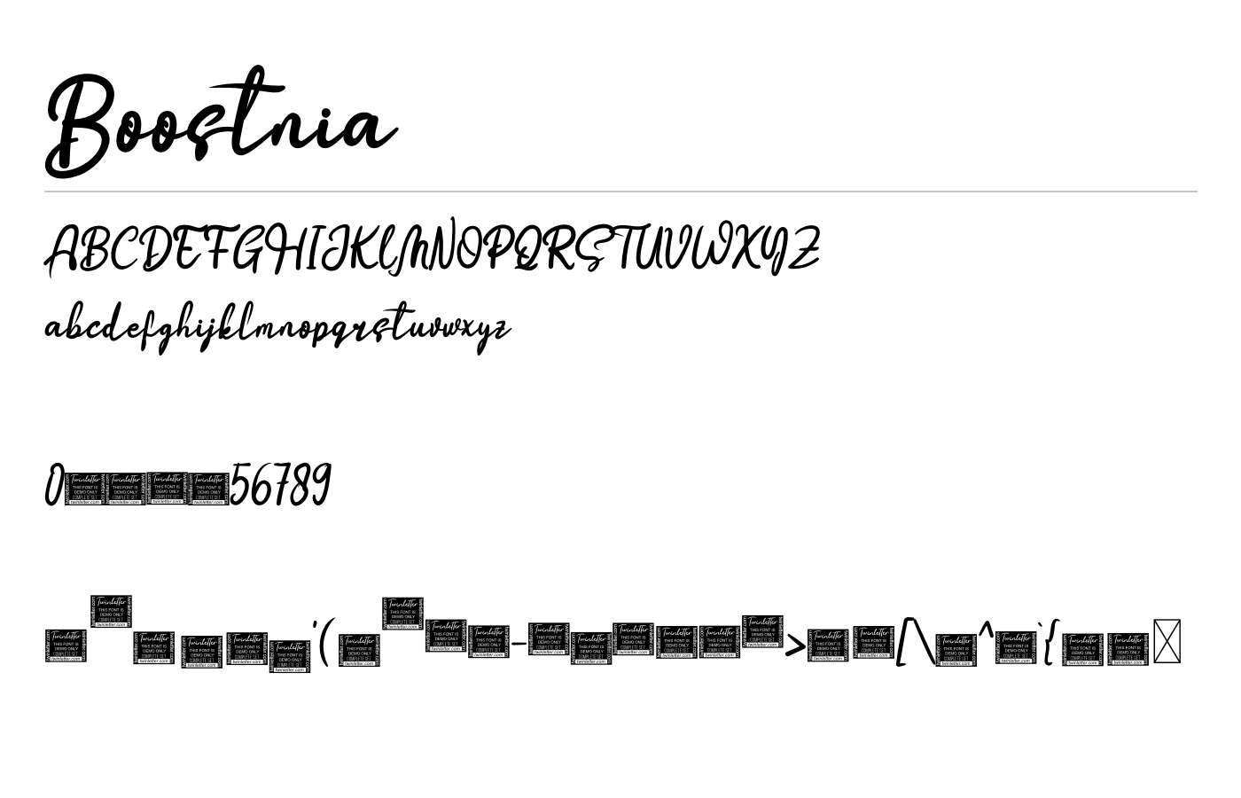 Boostnia Font preview
