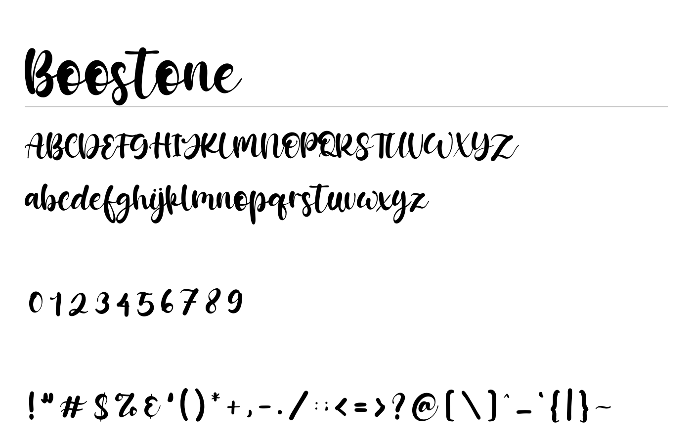 Boostone Font preview