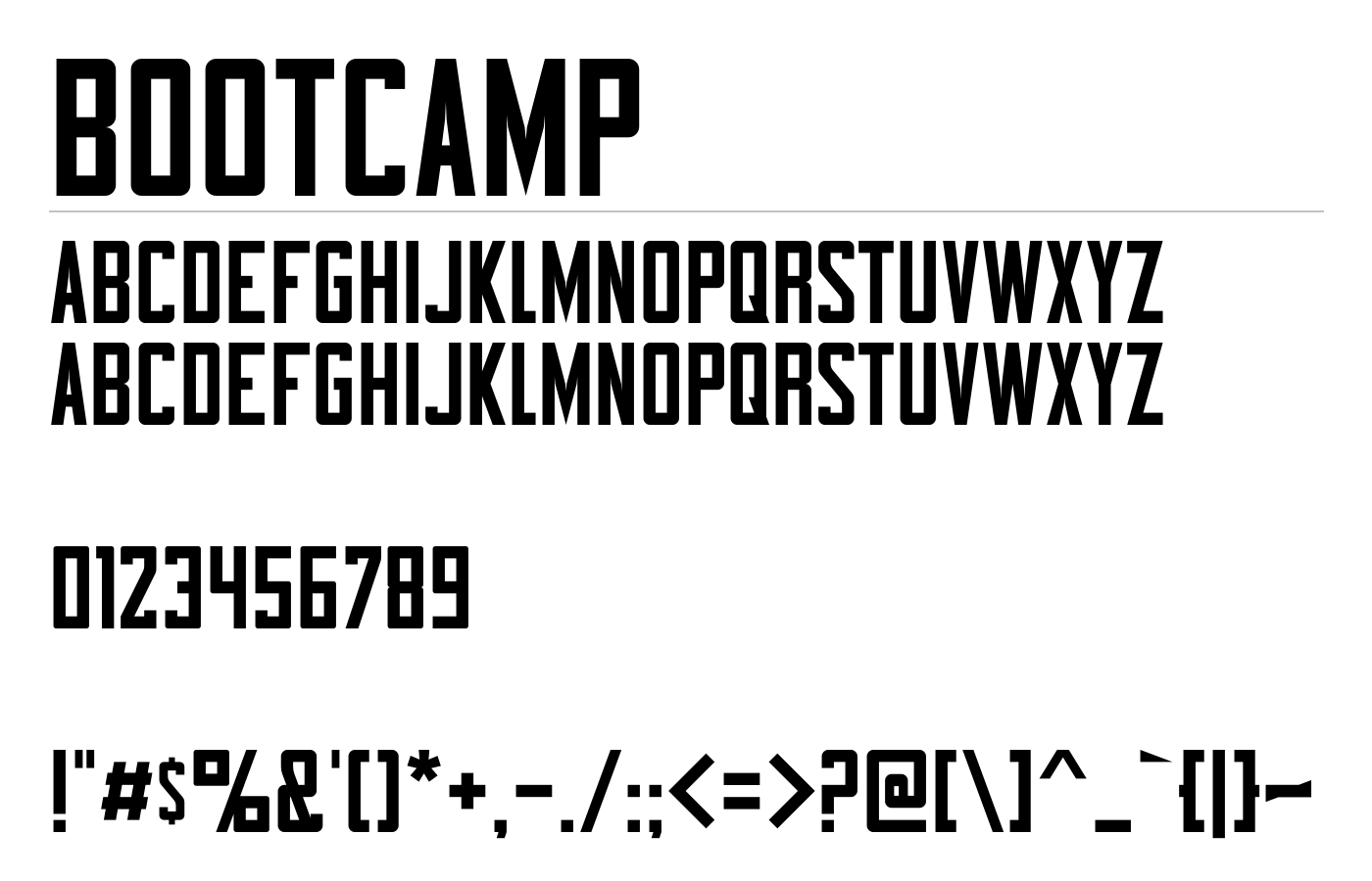 Bootcamp Font preview