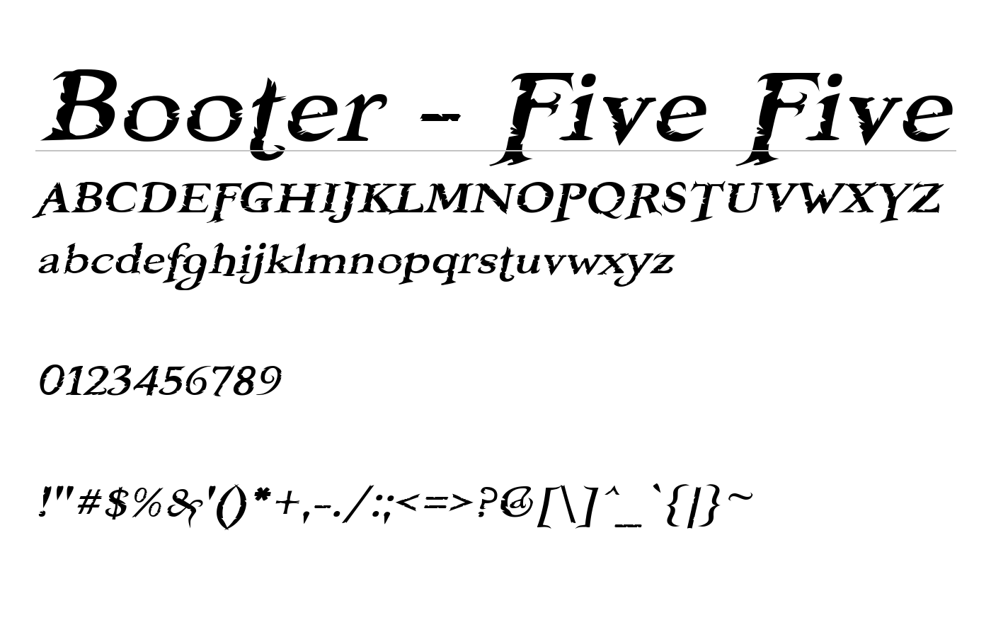 Booter - Five Five Font preview