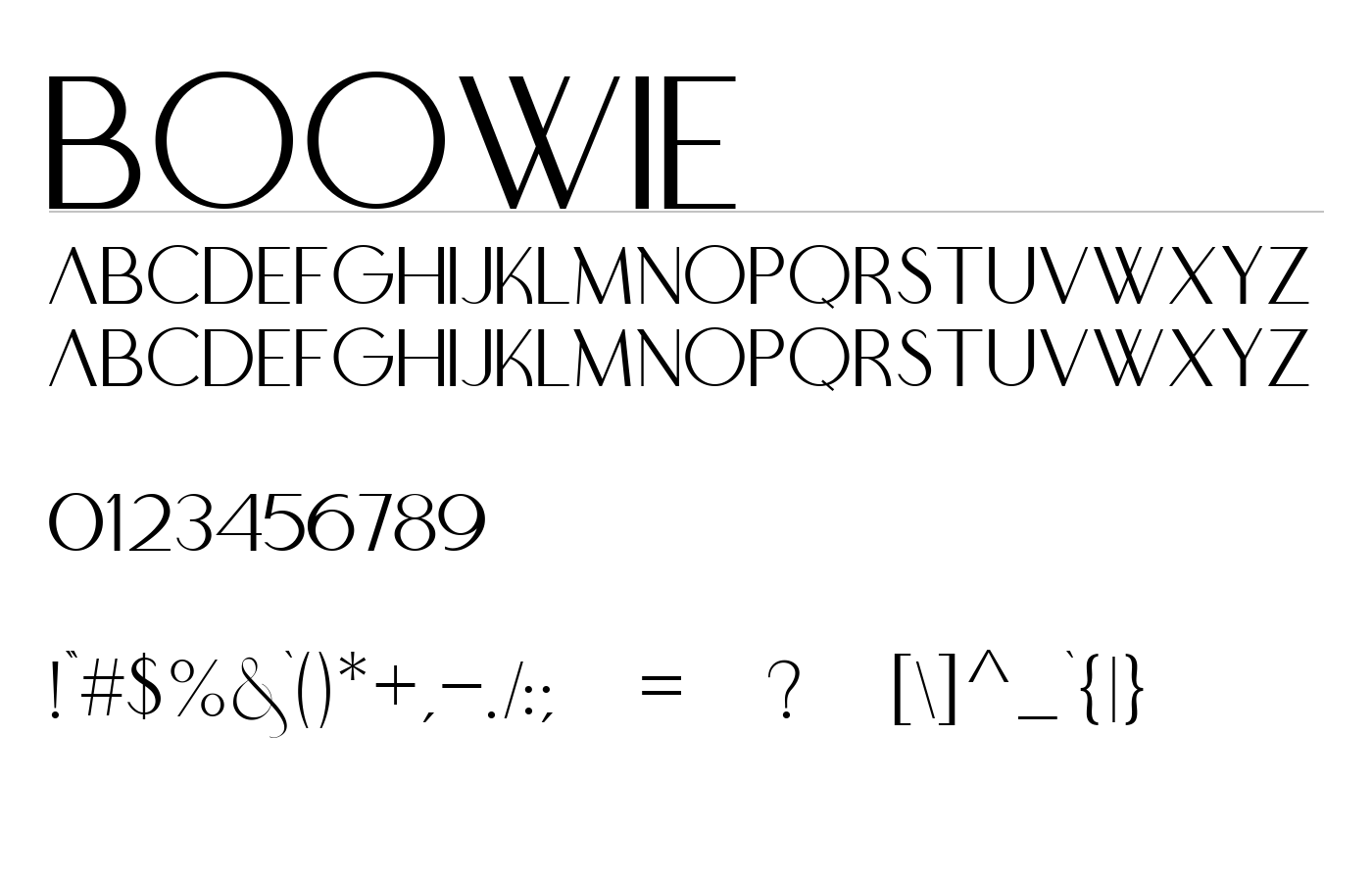 BOOWIE Font preview