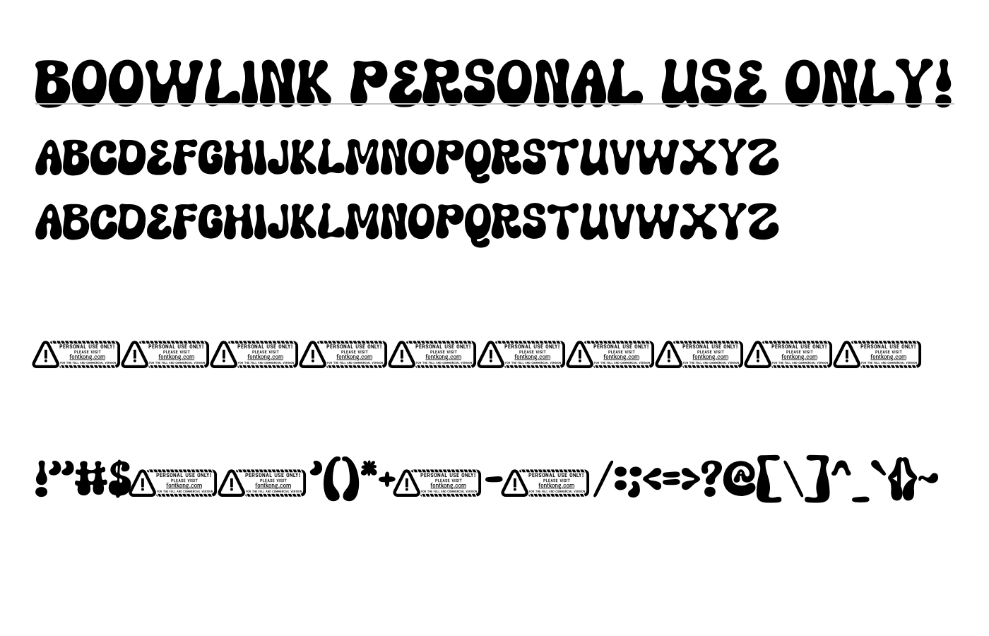 Boowlink PERSONAL USE ONLY! Font preview