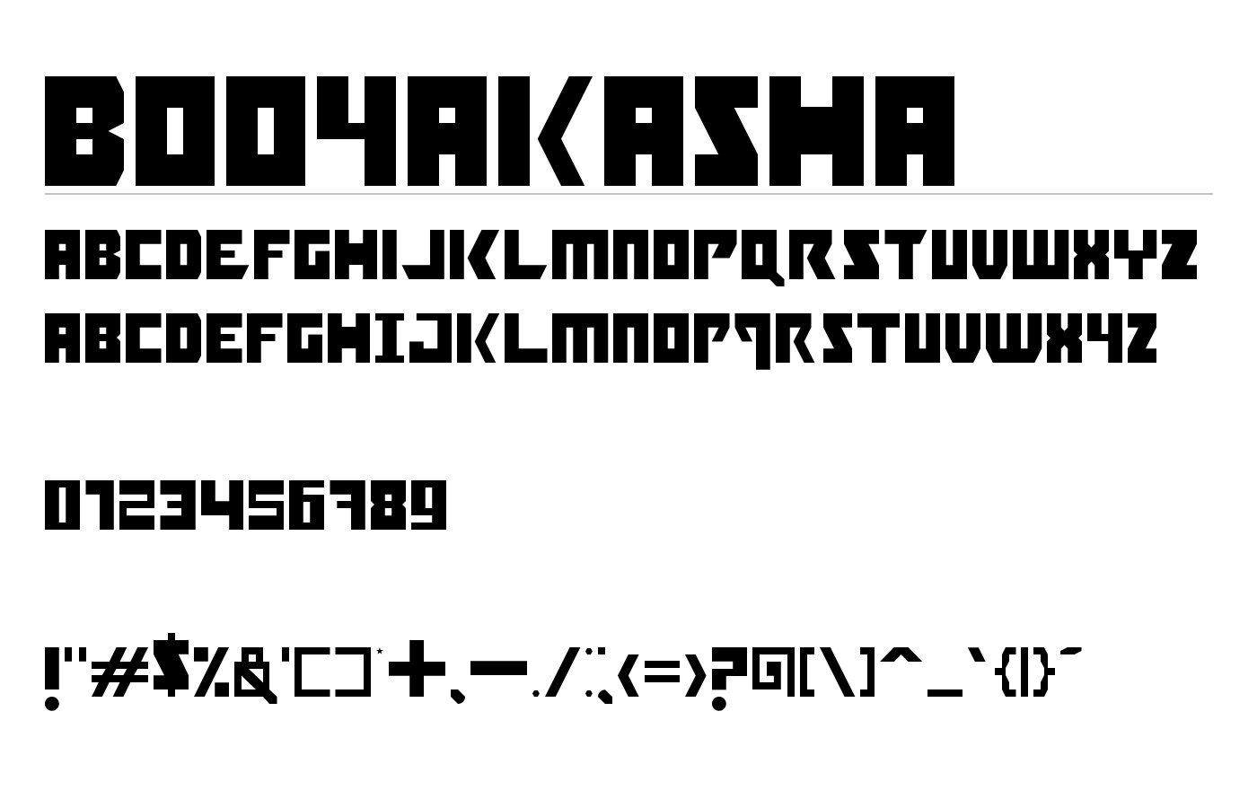 Booyakasha Font preview