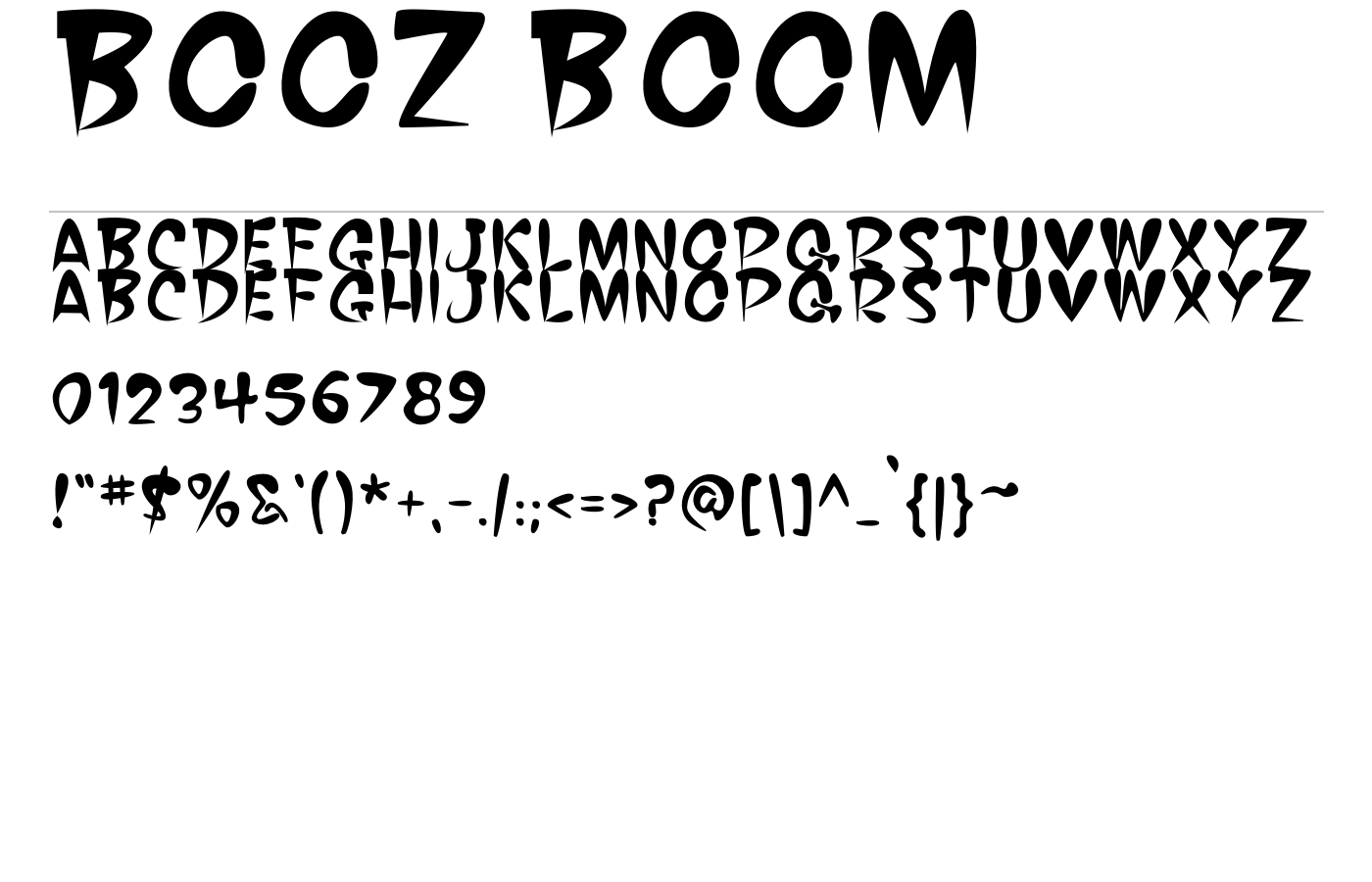 BOOZ BOOM Font preview