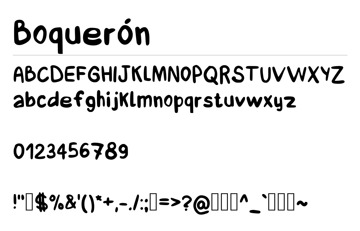 Boquerón Font preview
