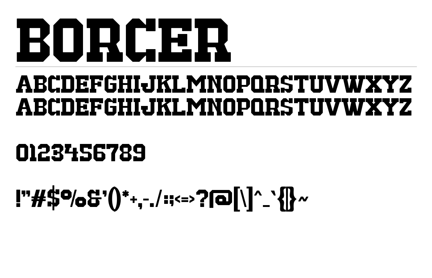 Borcer Font preview