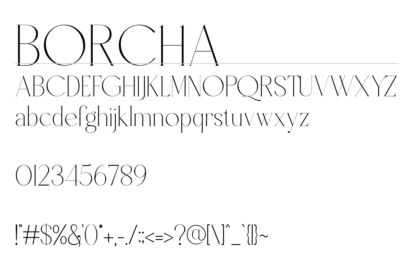 BORCHA Font preview