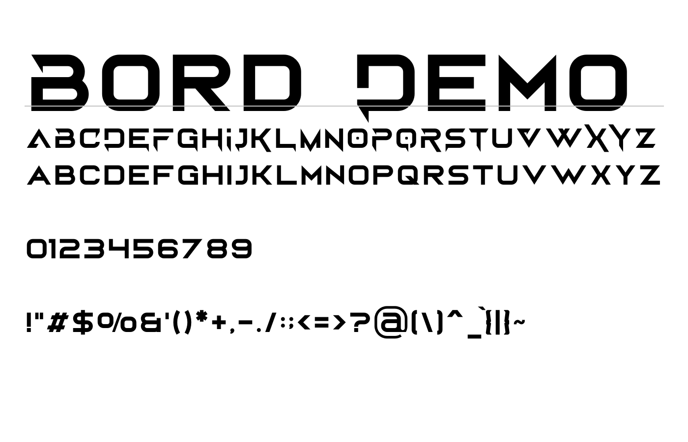 Bord Font preview